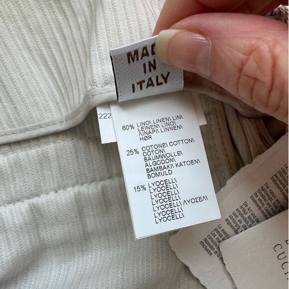 NWT Brunello Cucinelli Oversize Sand Beige Front Pleat Wide Leg Corduroy Pant 12 - Picture 9 of 16